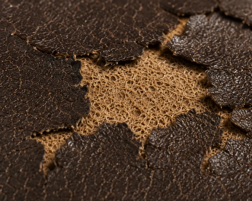 Coating flaking off the backing
