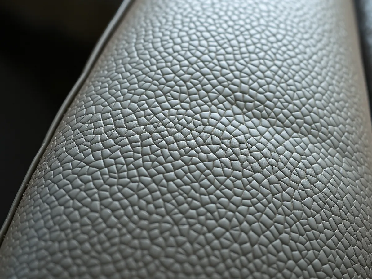 Fine surface crazing on a commercial vinyl armrest