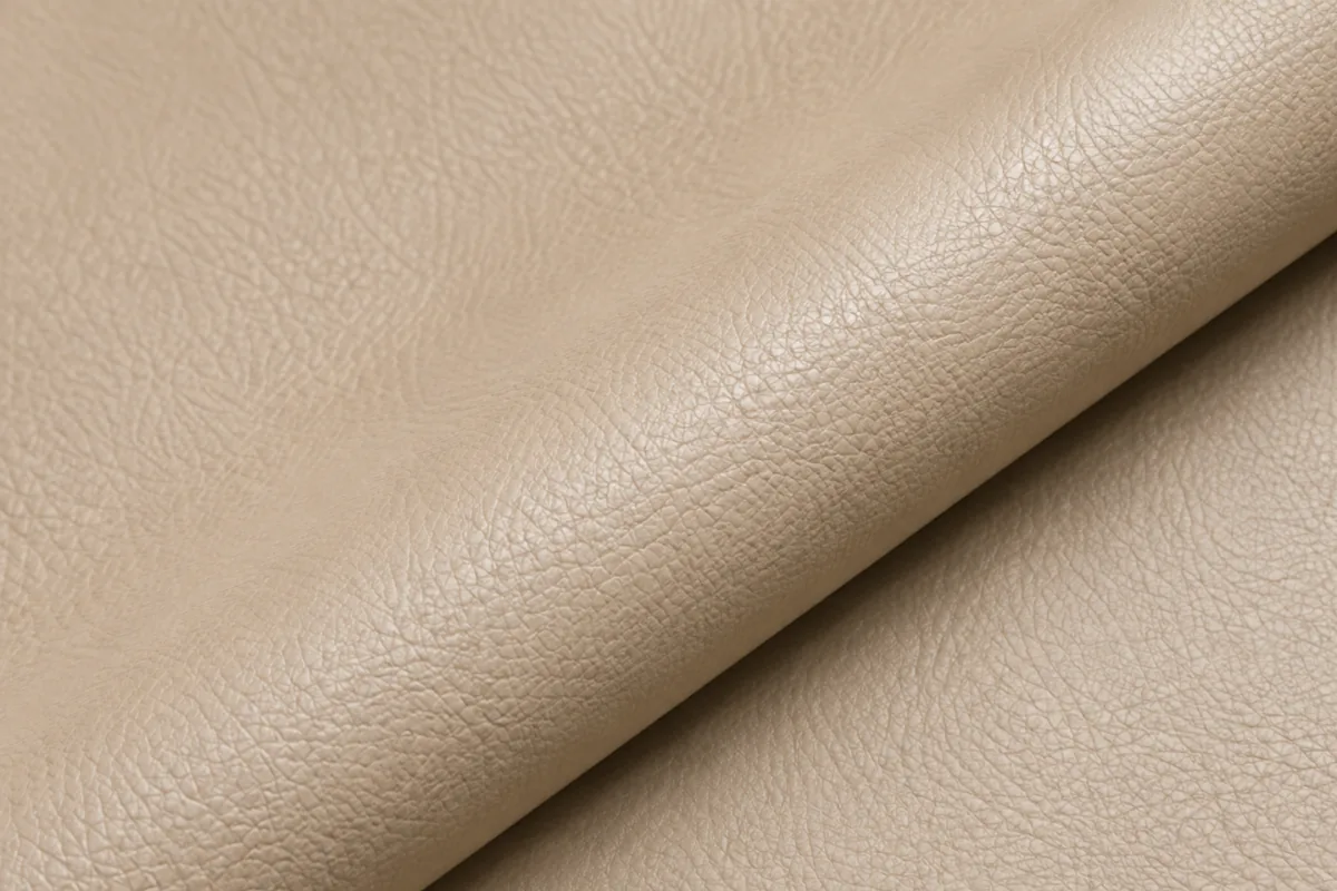 PU faux leather swatch with a synthetic polyurethane surface