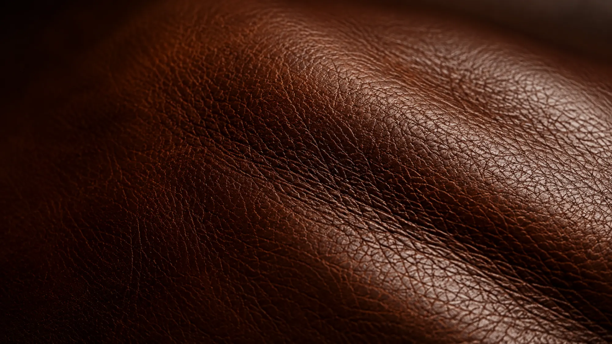 Full-grain leather surface with the natural grain left uncorrected