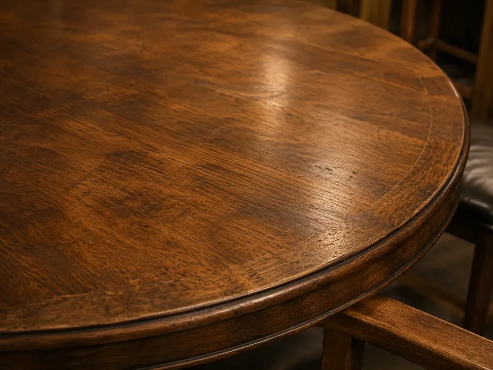 Restored wood table top with an even finish