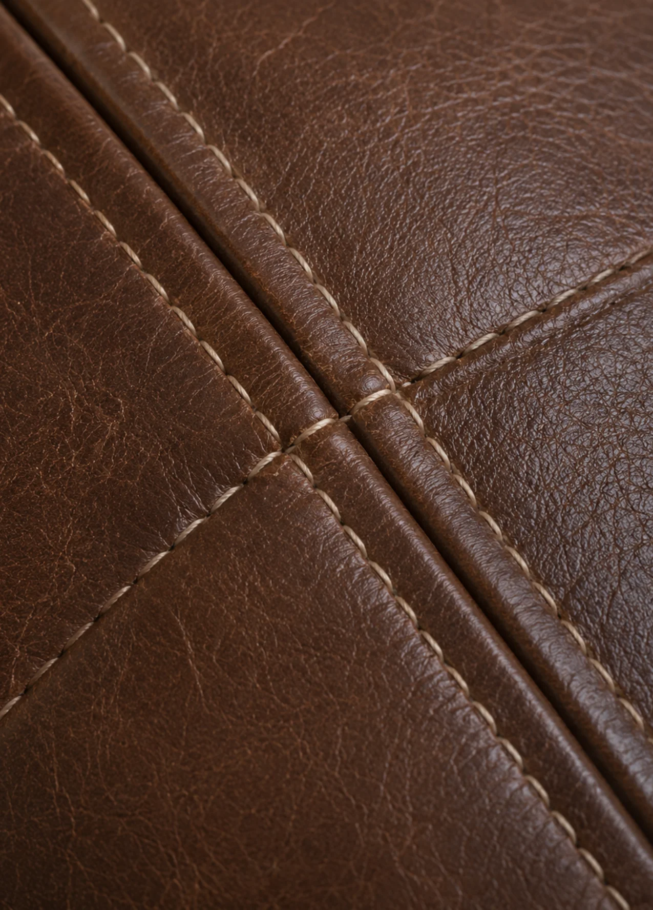 Leather seam after repair