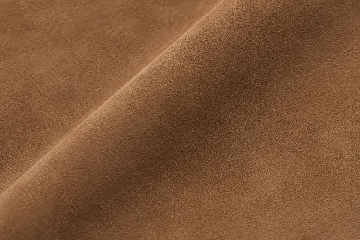 Nubuck leather swatch showing a brushed velvet-like nap