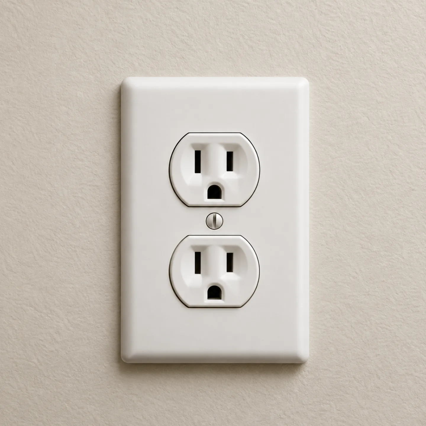 A standard wall power outlet