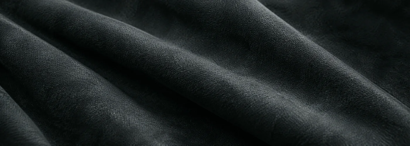 A dark green commercial vinyl swatch draped to show its fold