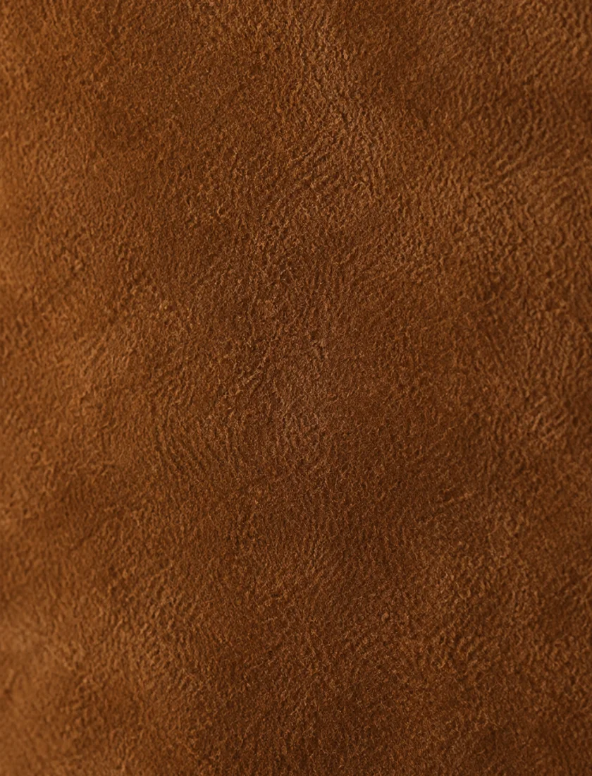 Suede surface showing the raised nap of a split hide