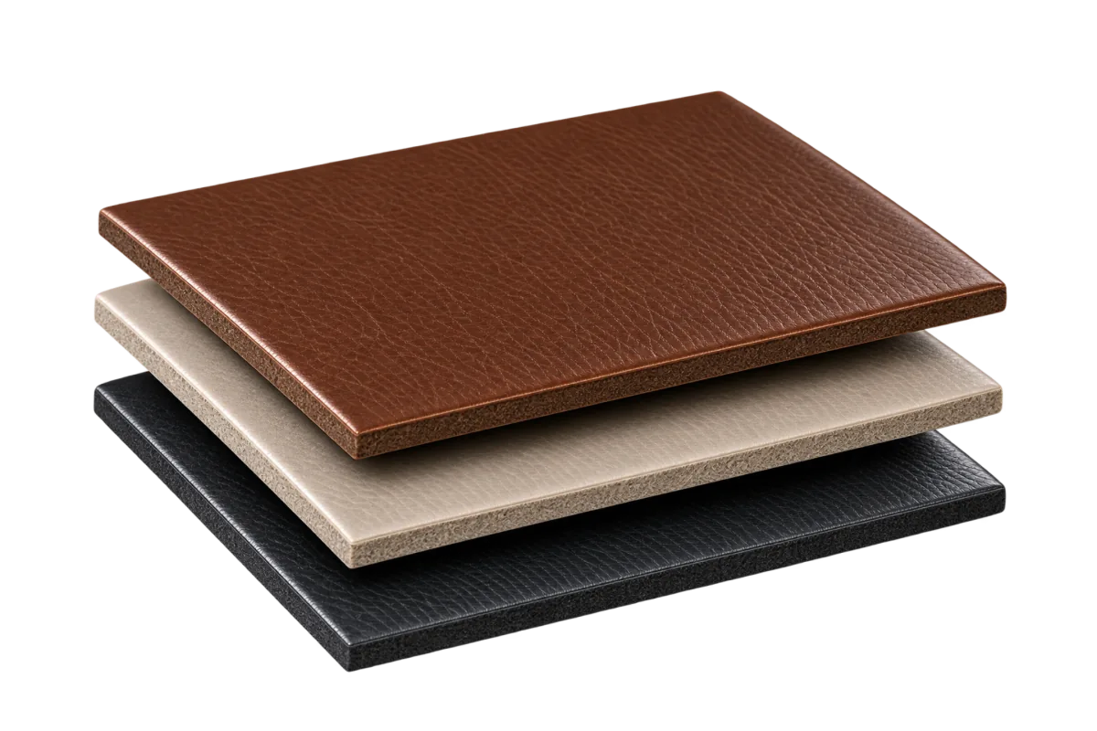 Layers of a real top-grain hide