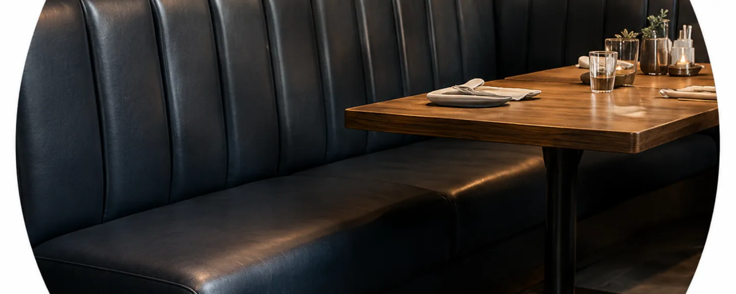 Restaurant vinyl booth seating
