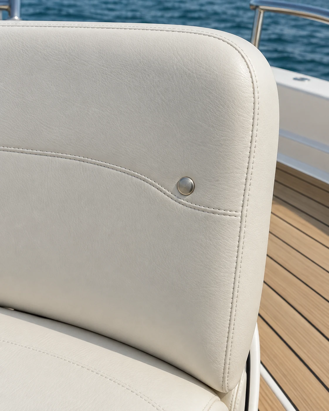 The same seat back with the hole closed and a new snap