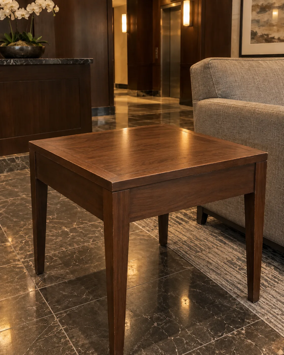 The same lobby table refinished