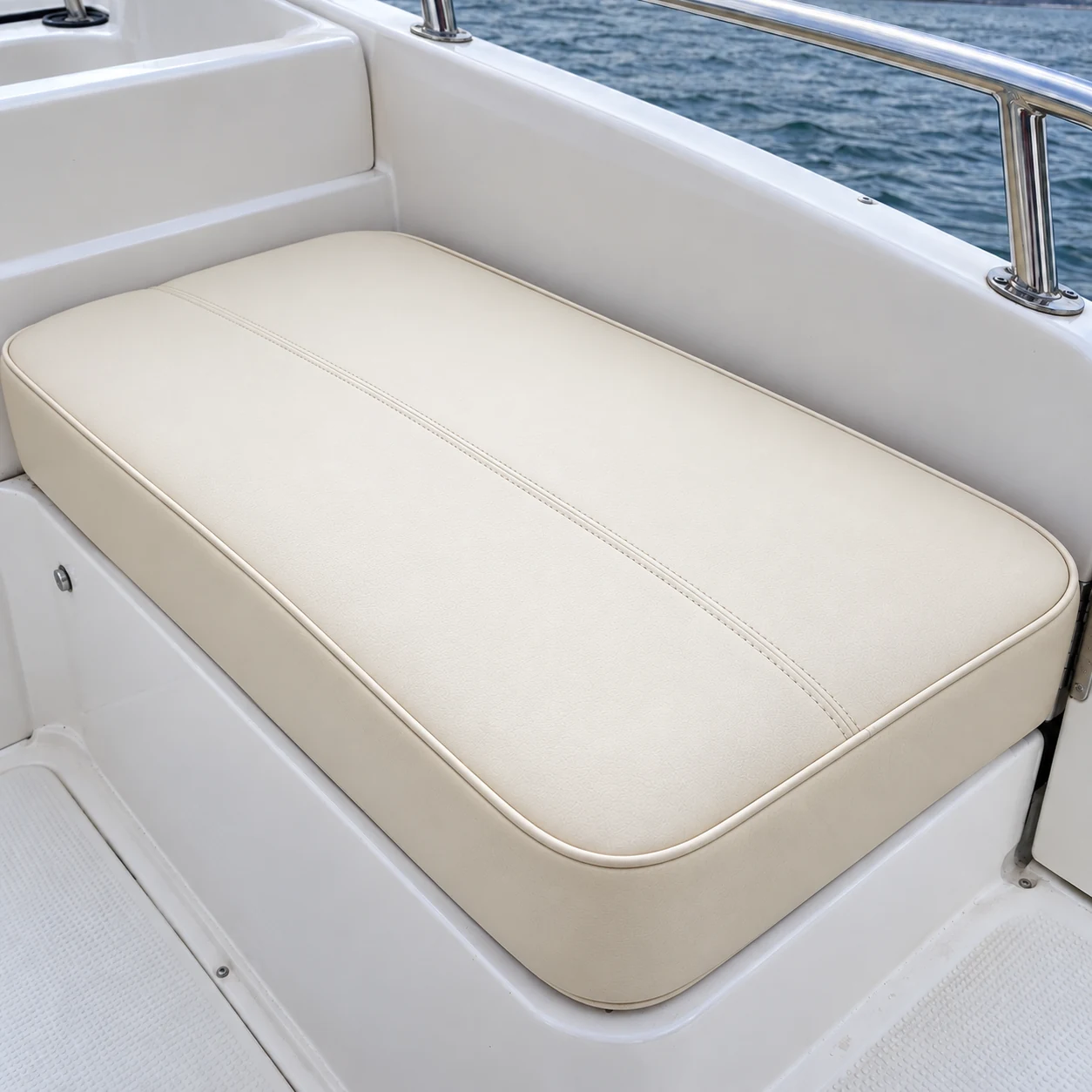 The same boat cushion after reupholstery