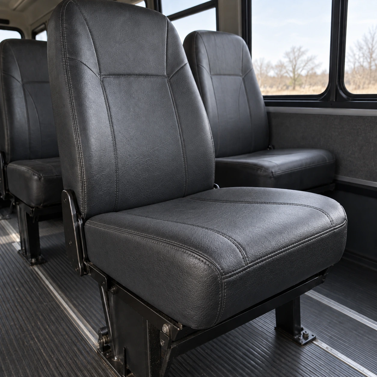The same fleet seat cushion after reupholstery