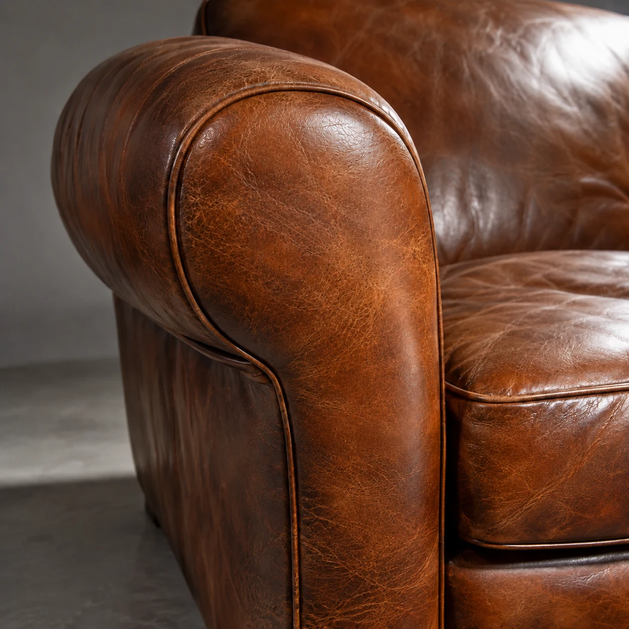 The same prop sofa arm after repair