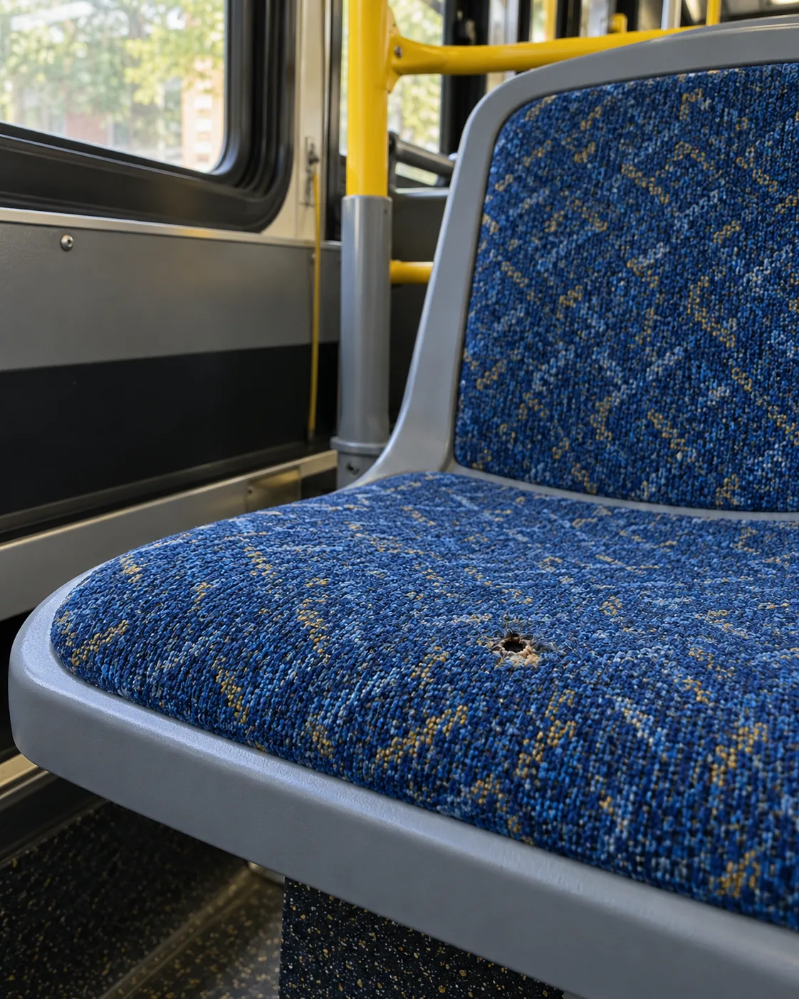 The same seat repaired and blended