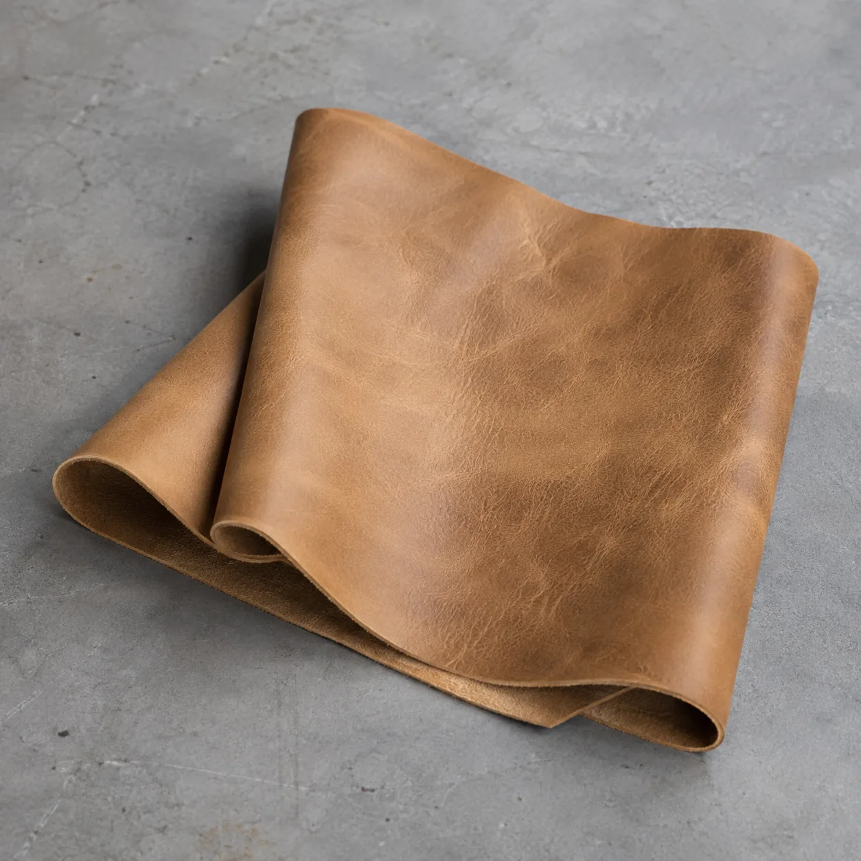 A swatch of tan aniline leather