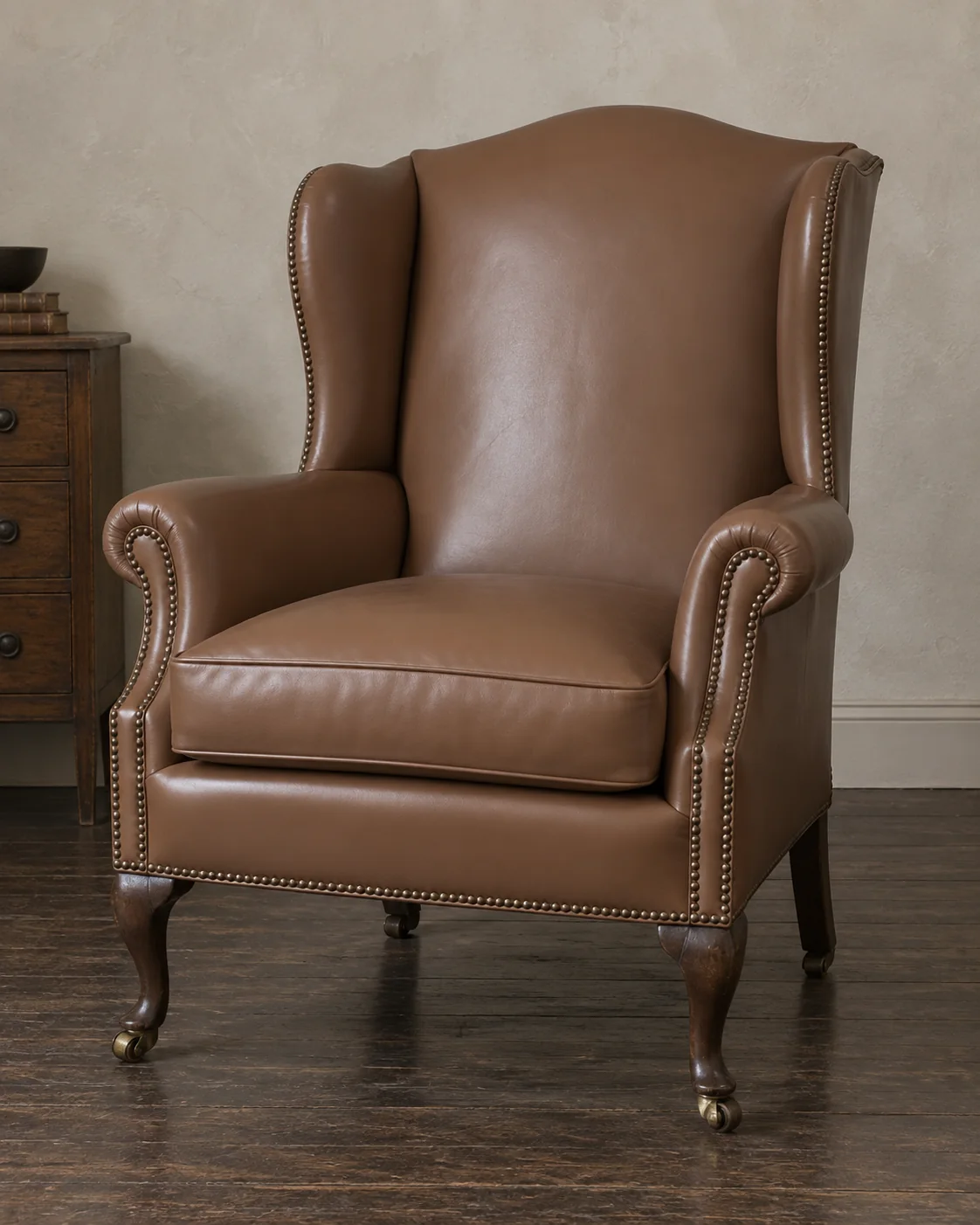 Wing chair painted one flat color