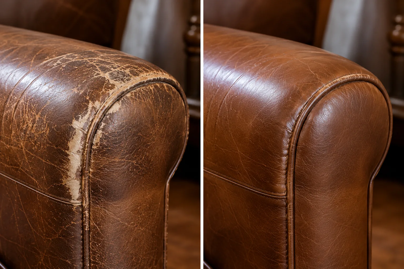 Dry arm before and after recoloring