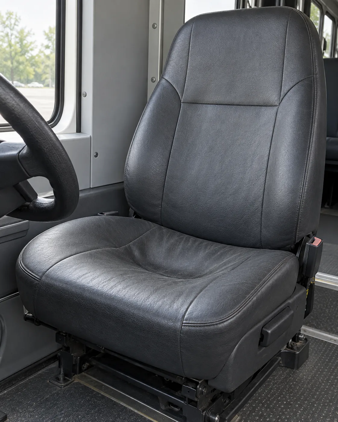 A driver seat dished in the middle