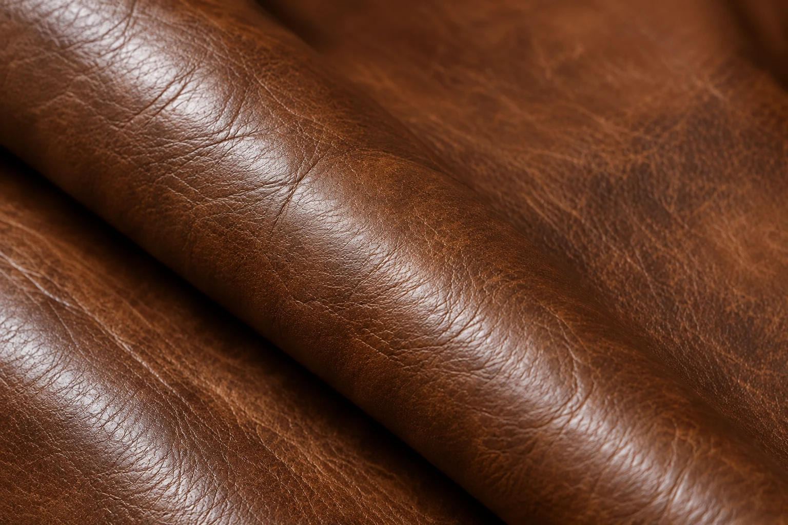 Brown contract leather hide for commercial seating