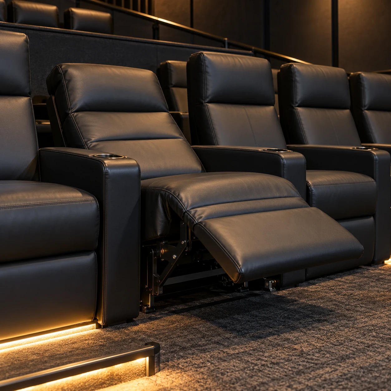 A recovered cinema recliner cycled on test