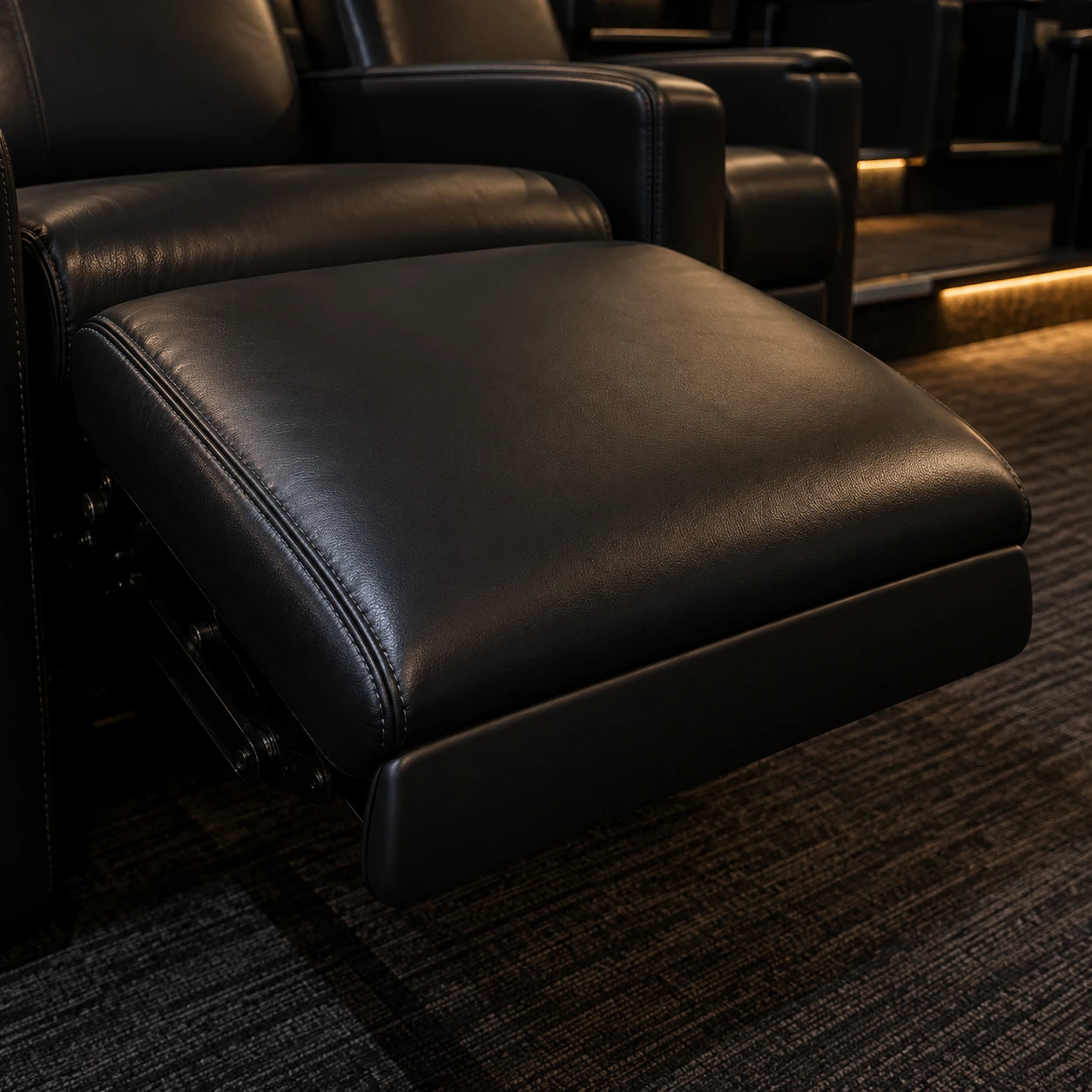 The legrest nose panel on a cinema recliner