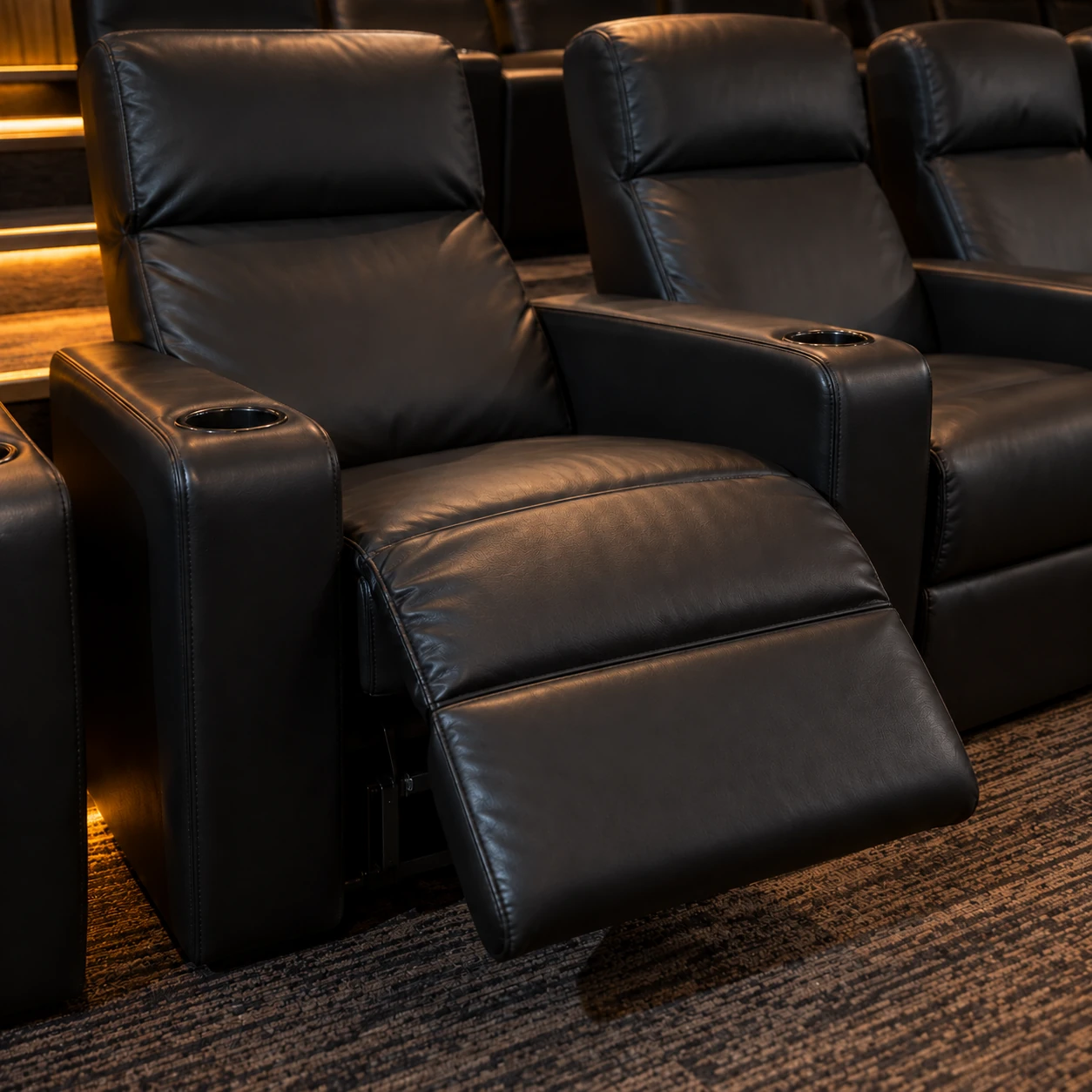 The same cinema recliner legrest after recovering