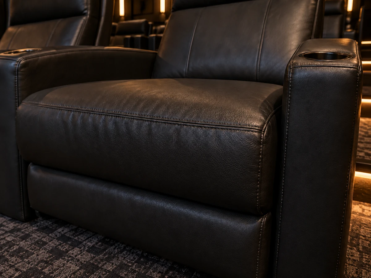 After: the same recliner with the cushion face closed and matched