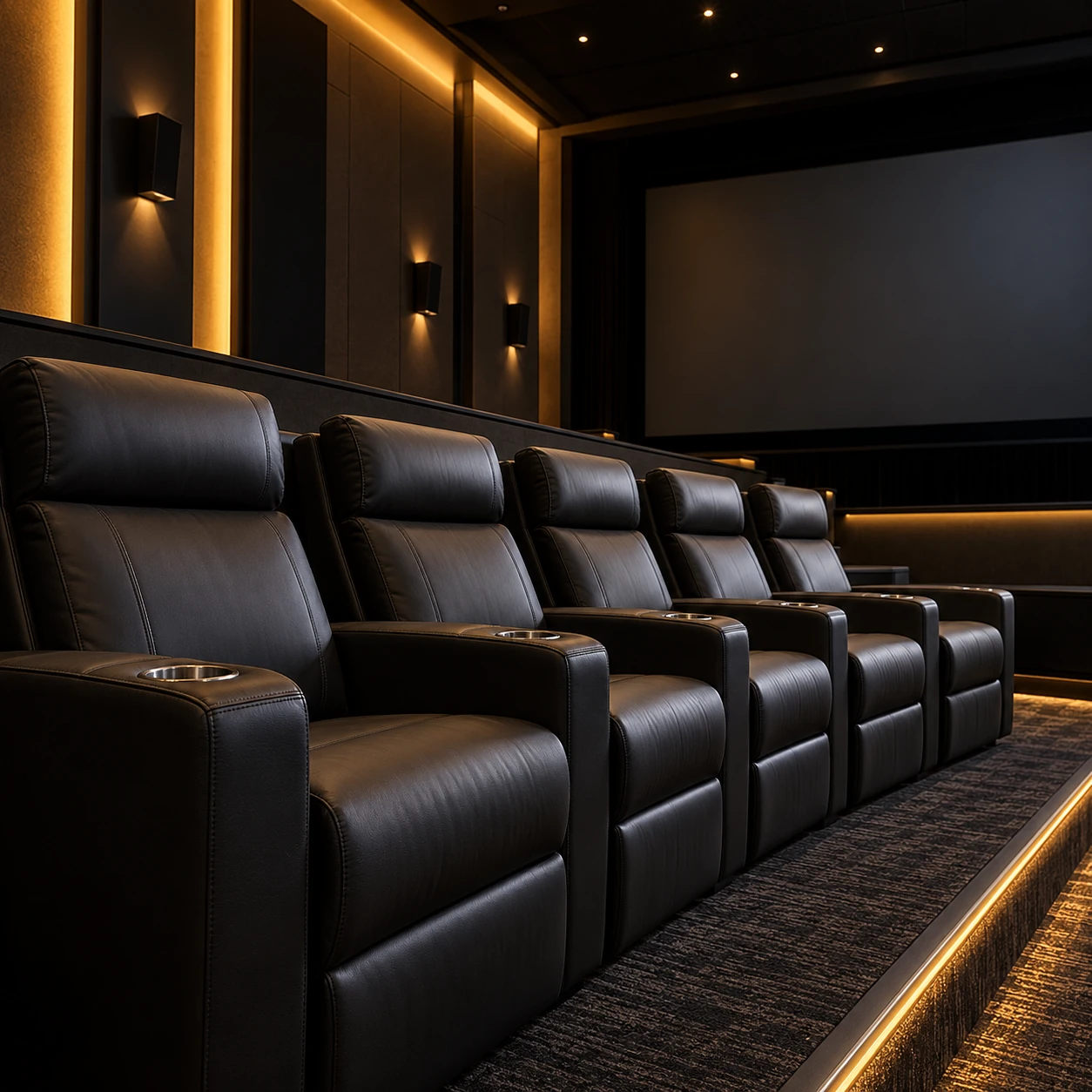 Cinema seating being reupholstered