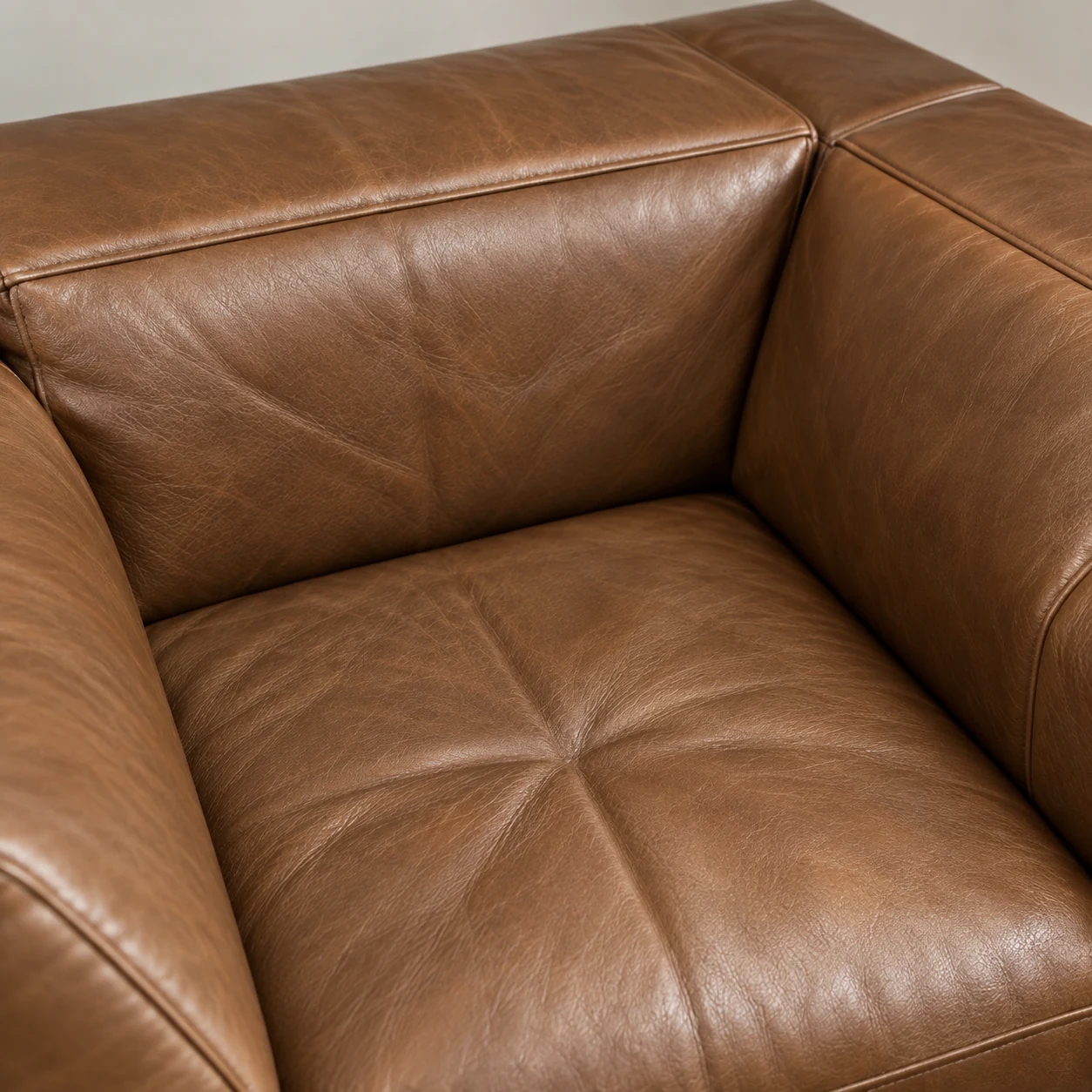Cognac sectional corner seat cushion