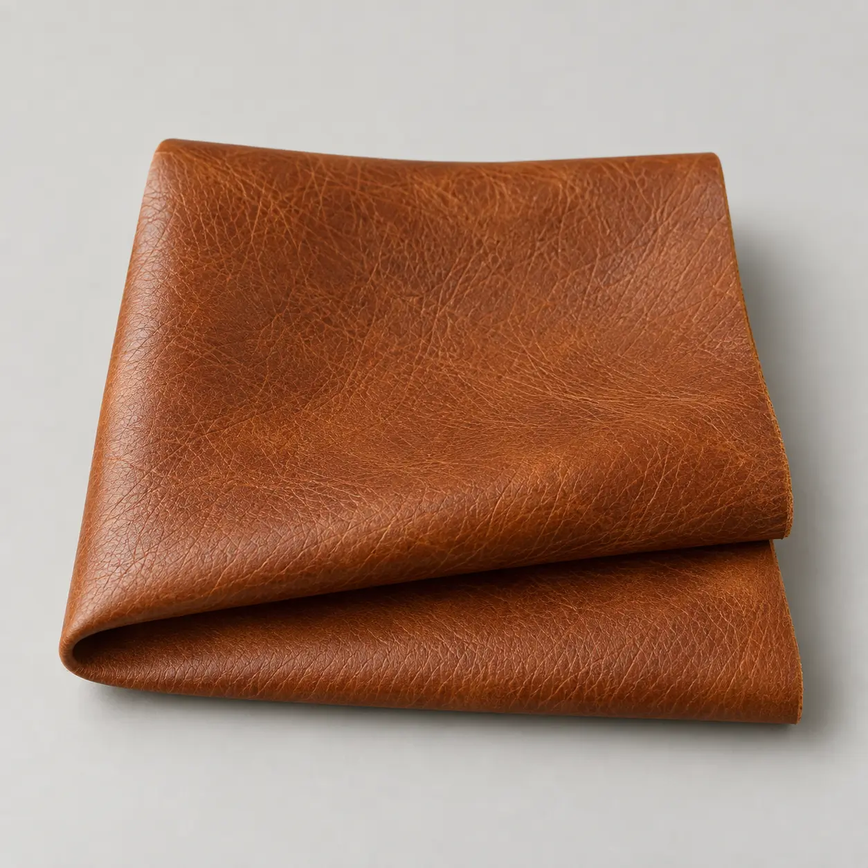 A cognac leather swatch