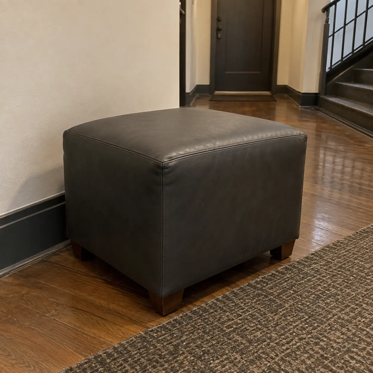 An ottoman in a building common area