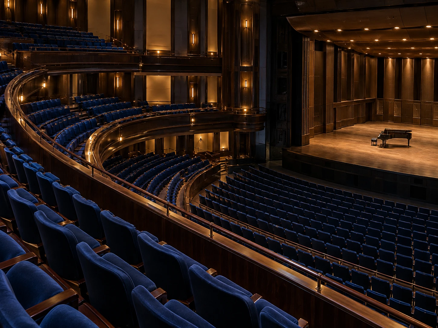 Rows of seating in a concert hall