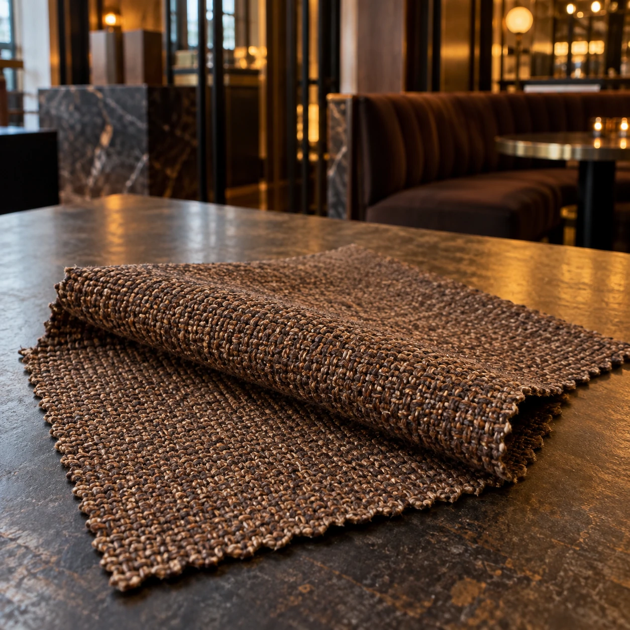 A contract fabric swatch for venue seating