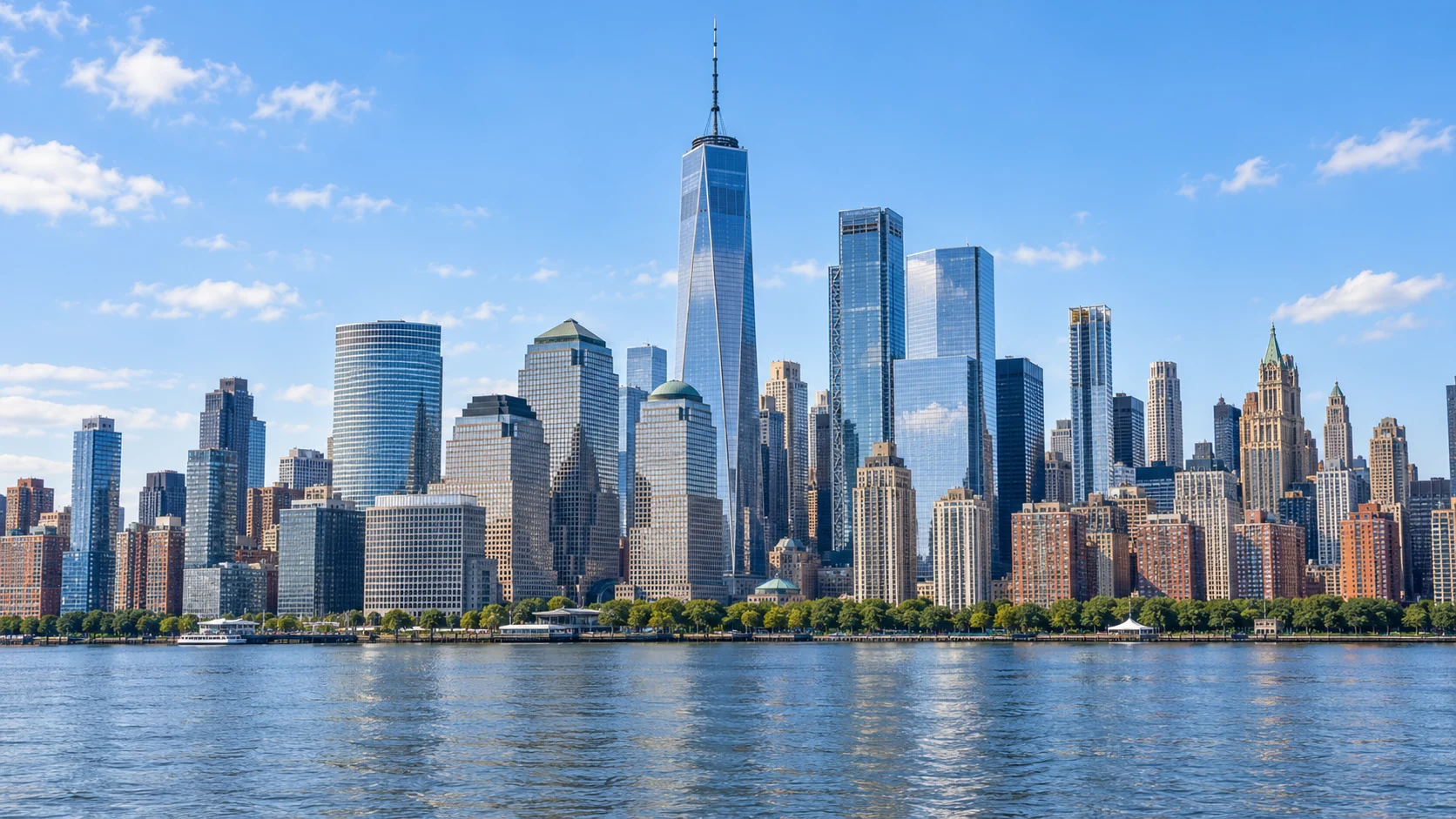 Manhattan skyline, commercial leather furniture repair service area