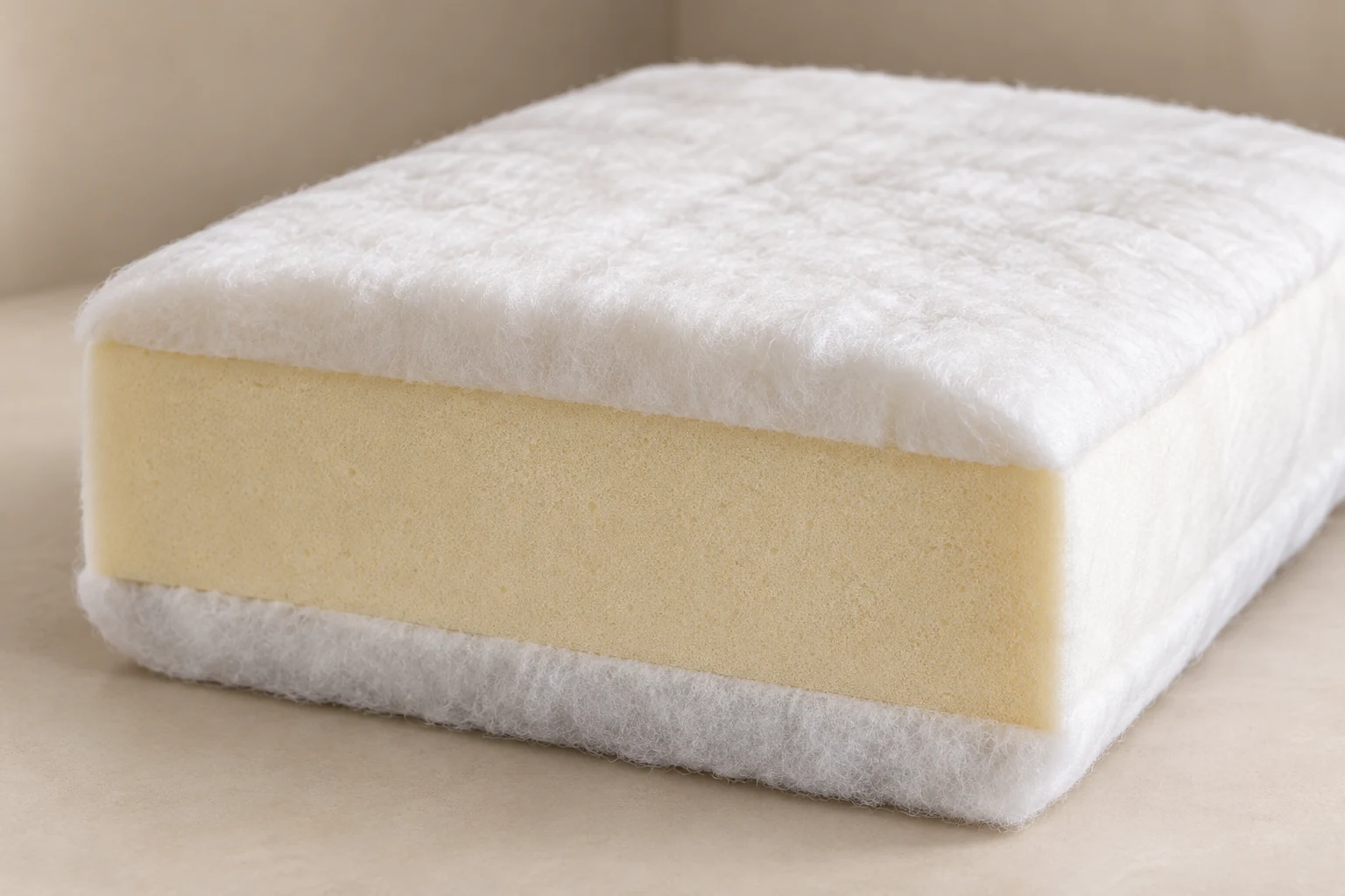 Foam core wrapped in fiber