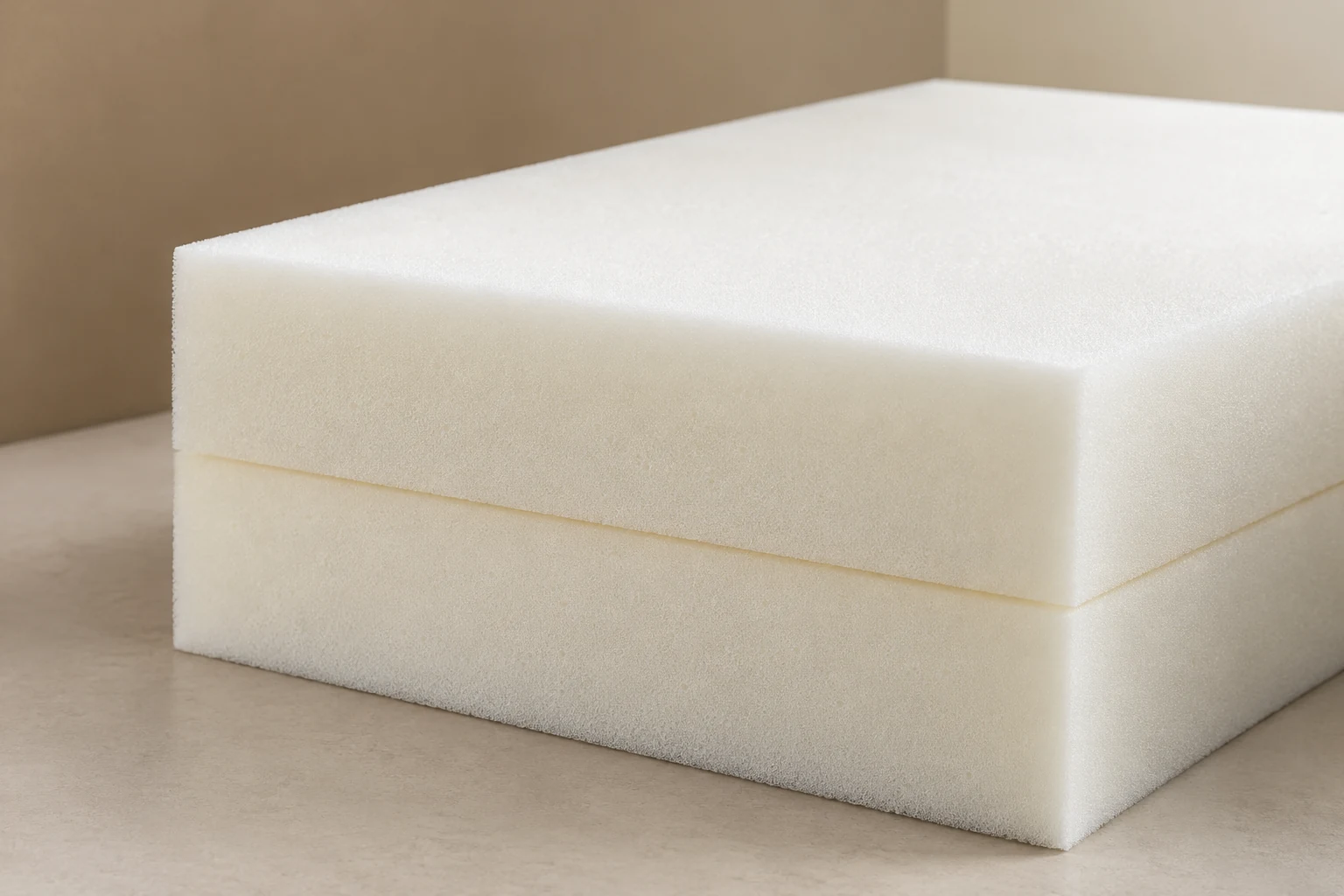 White high-density foam block