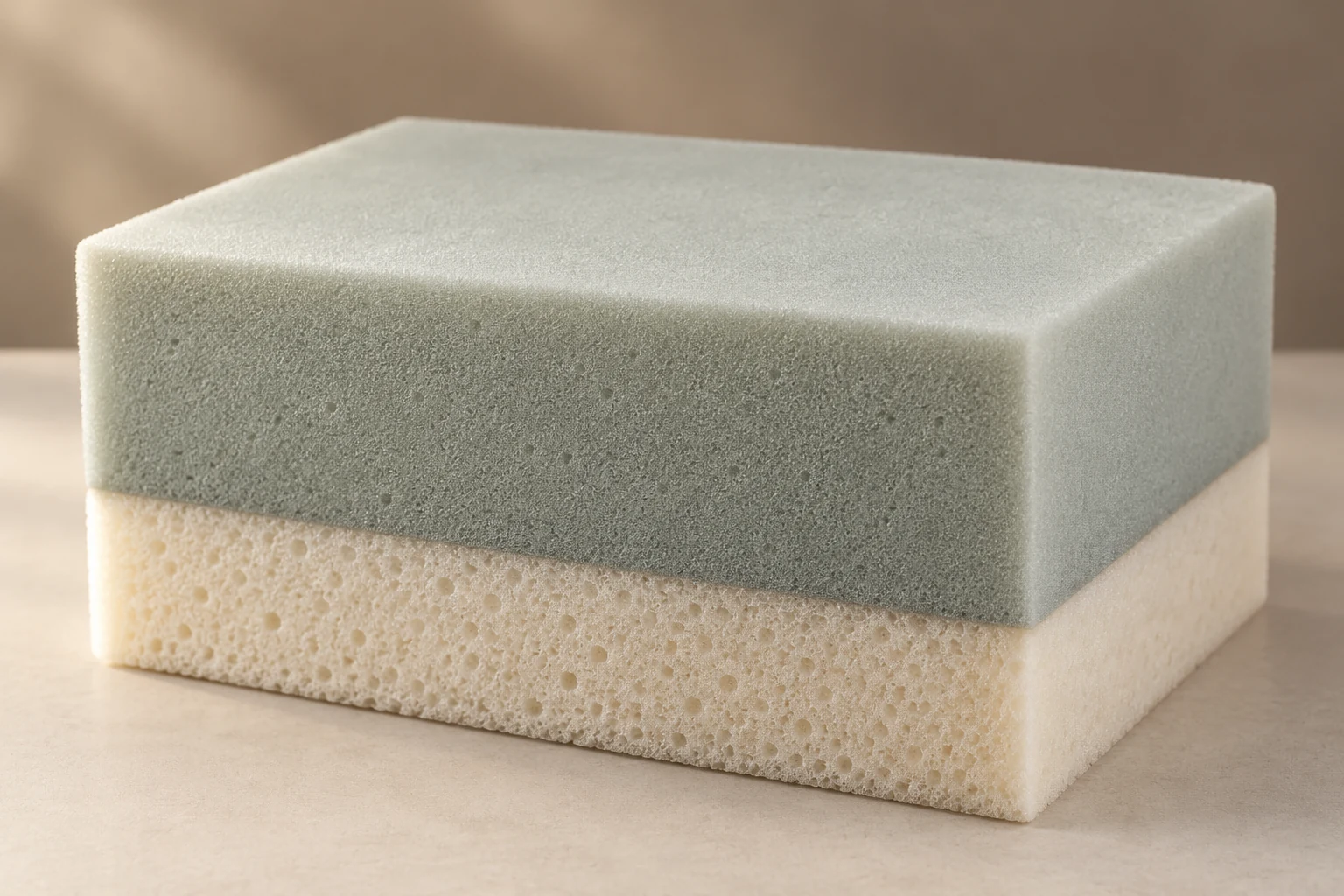 Layered high-resilience foam block