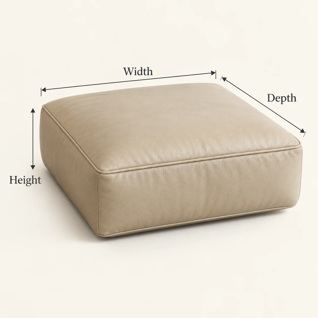 Leather cushion measured for a new core