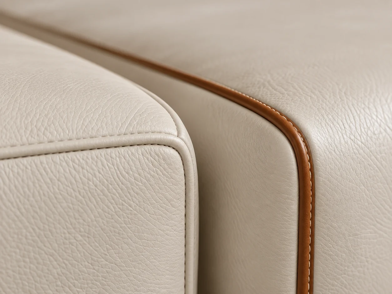 Finished leather cushion welt, straight and even