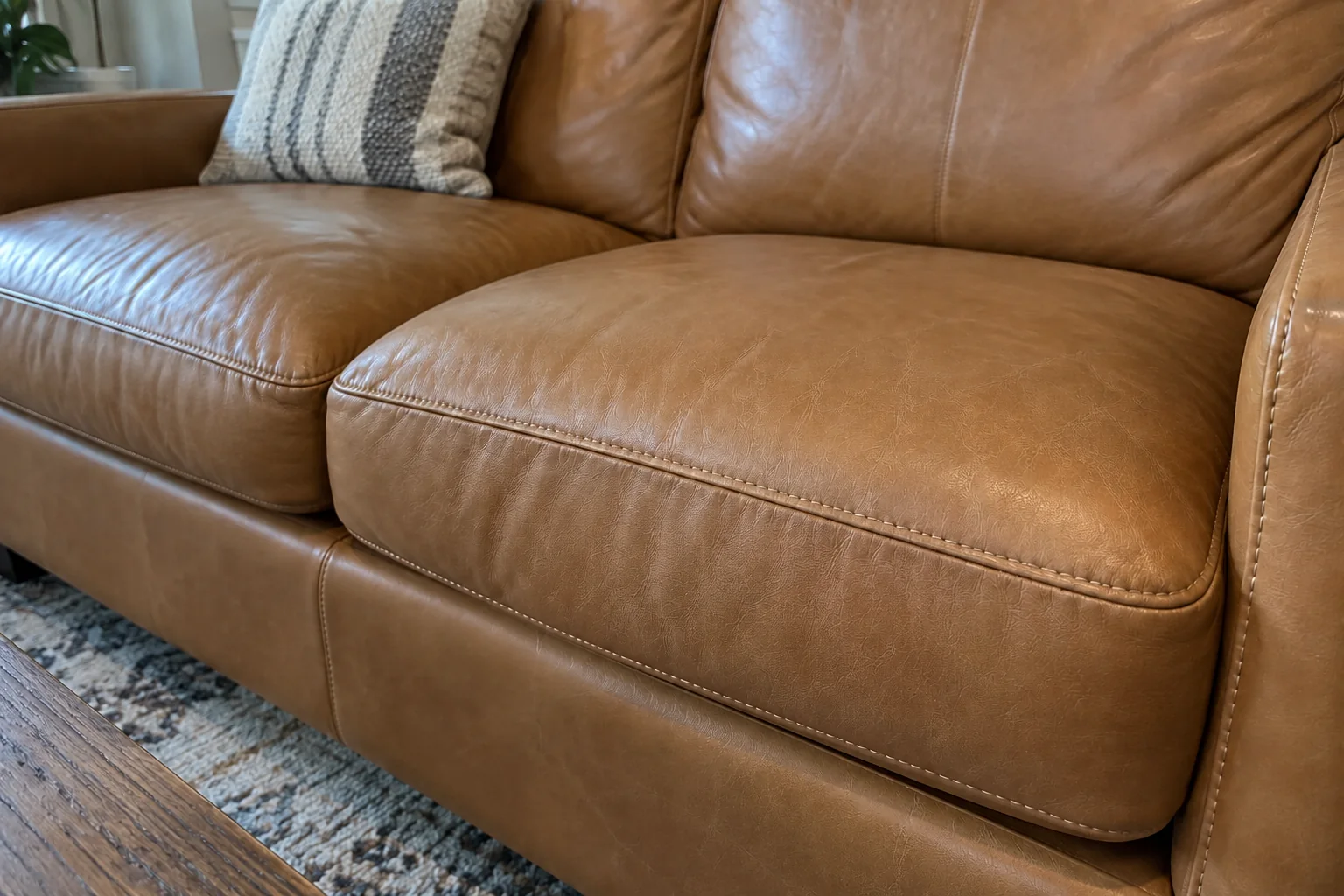 The same seat repaired, after