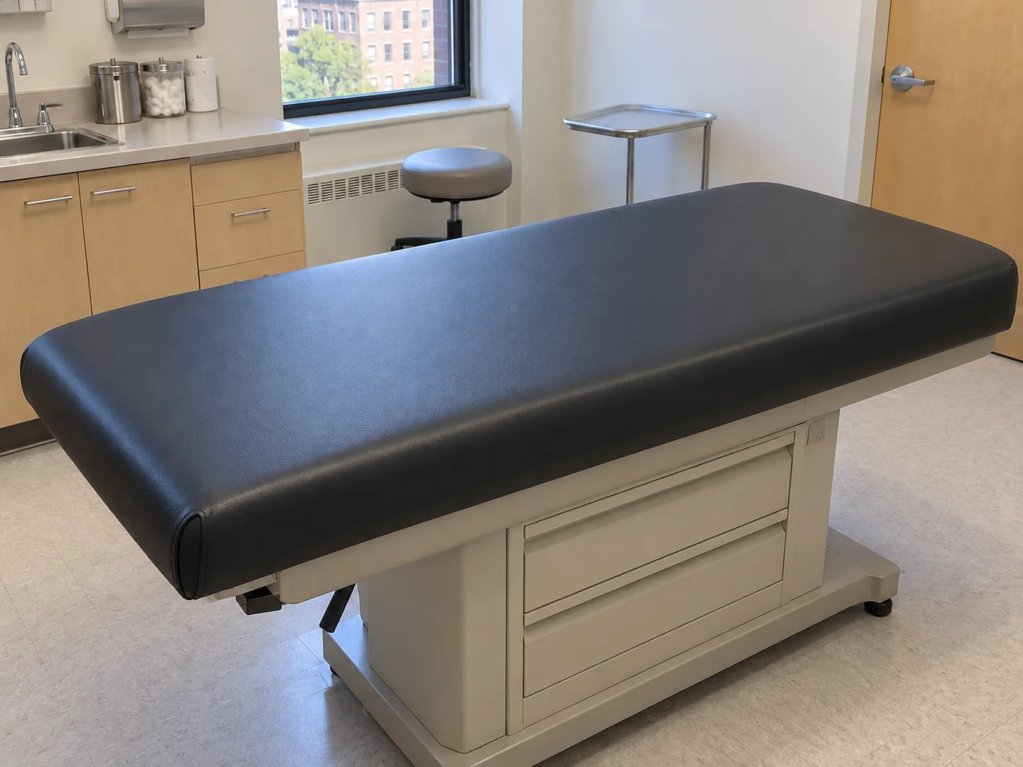 A finished exam room in morning light