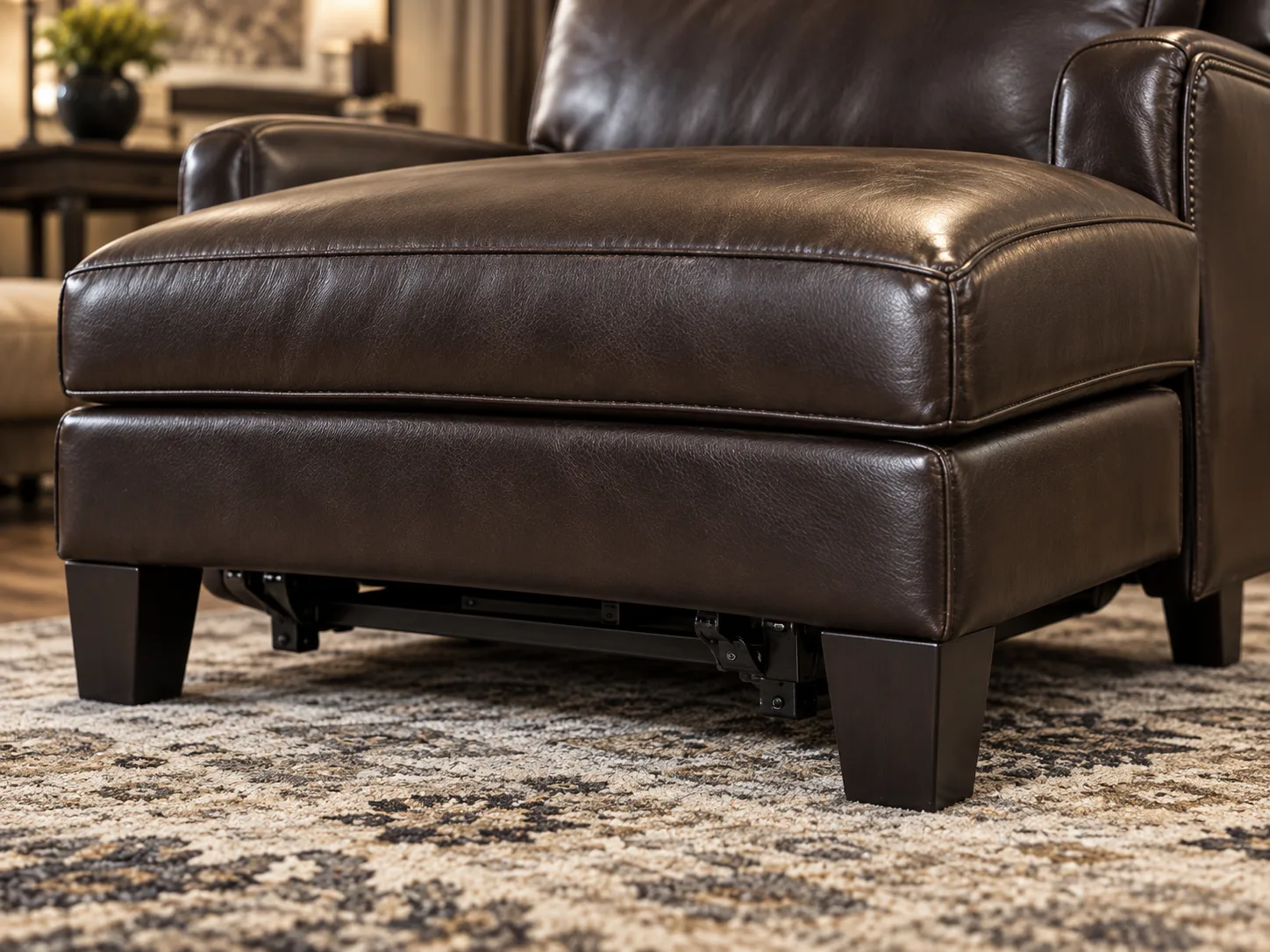 Technician checking a recliner mechanism