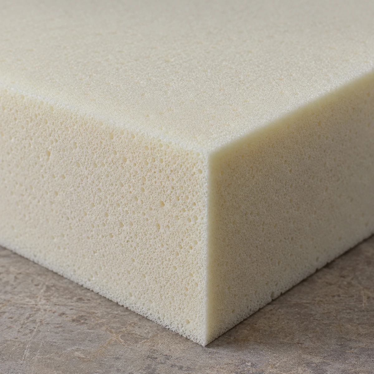 Close view of high-density seat foam cut clean