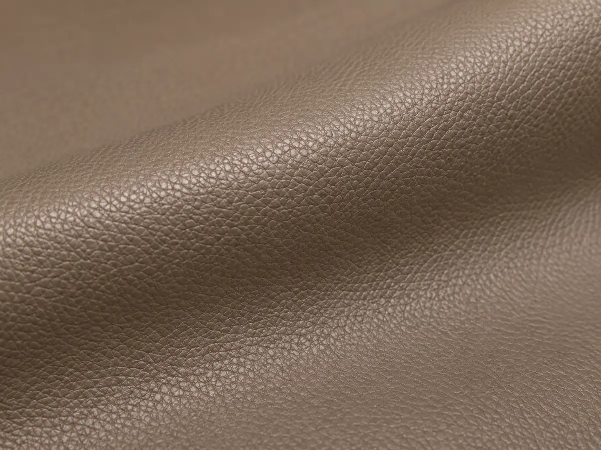 A fold of taupe high-performance polyurethane upholstery