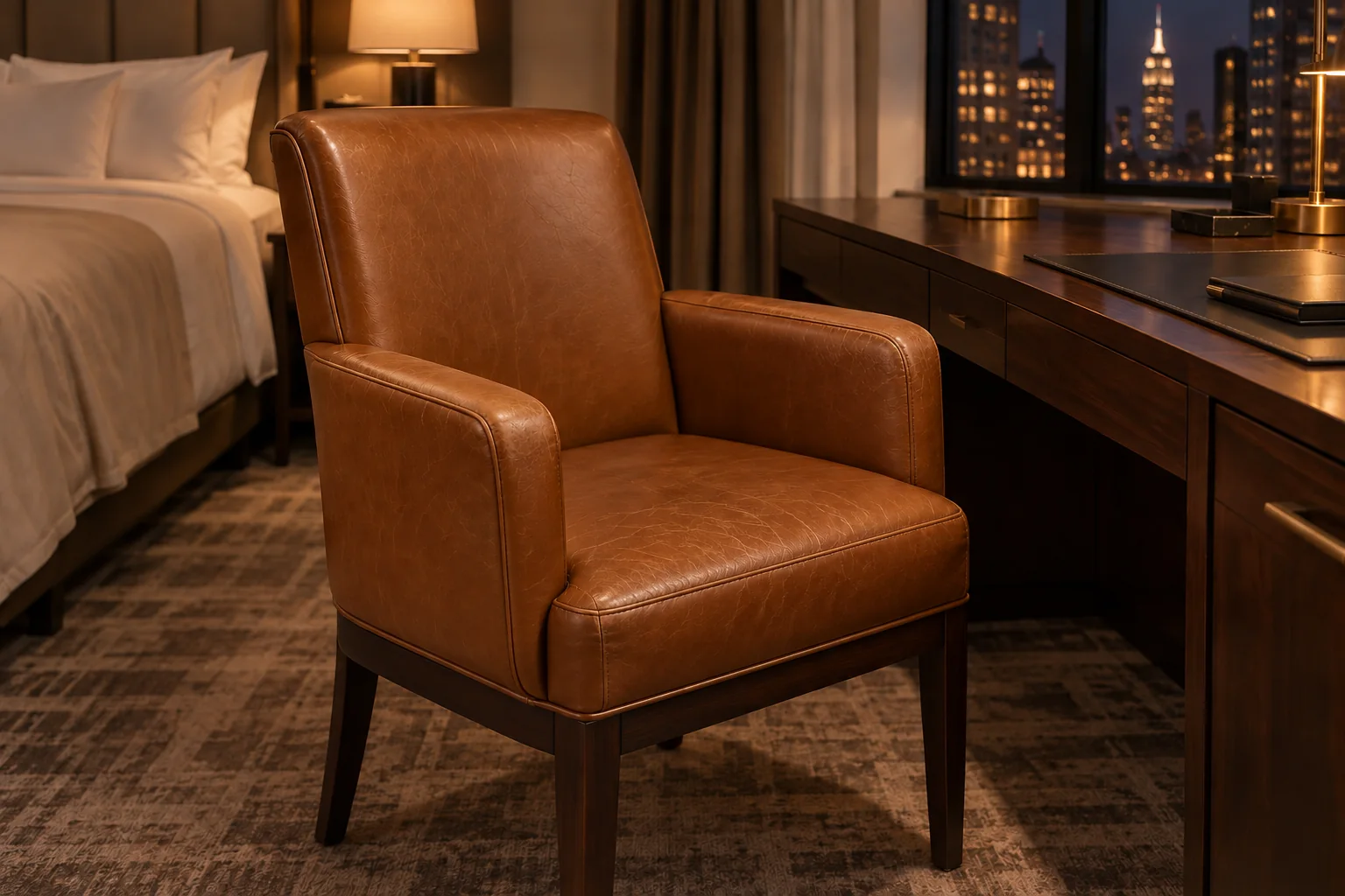 The same hotel armchair restored