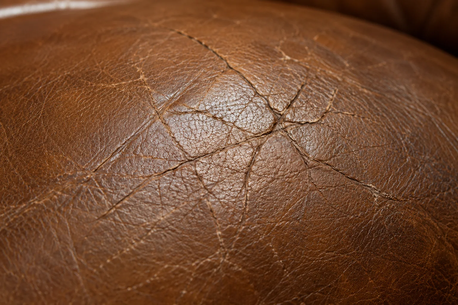 Fine crazing across a leather finish