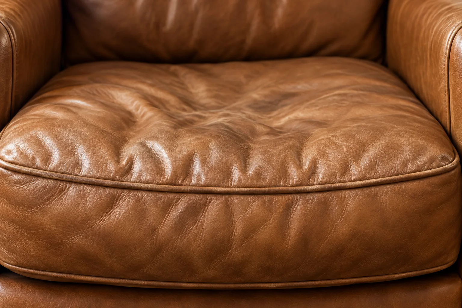 Sagging leather seat cushion
