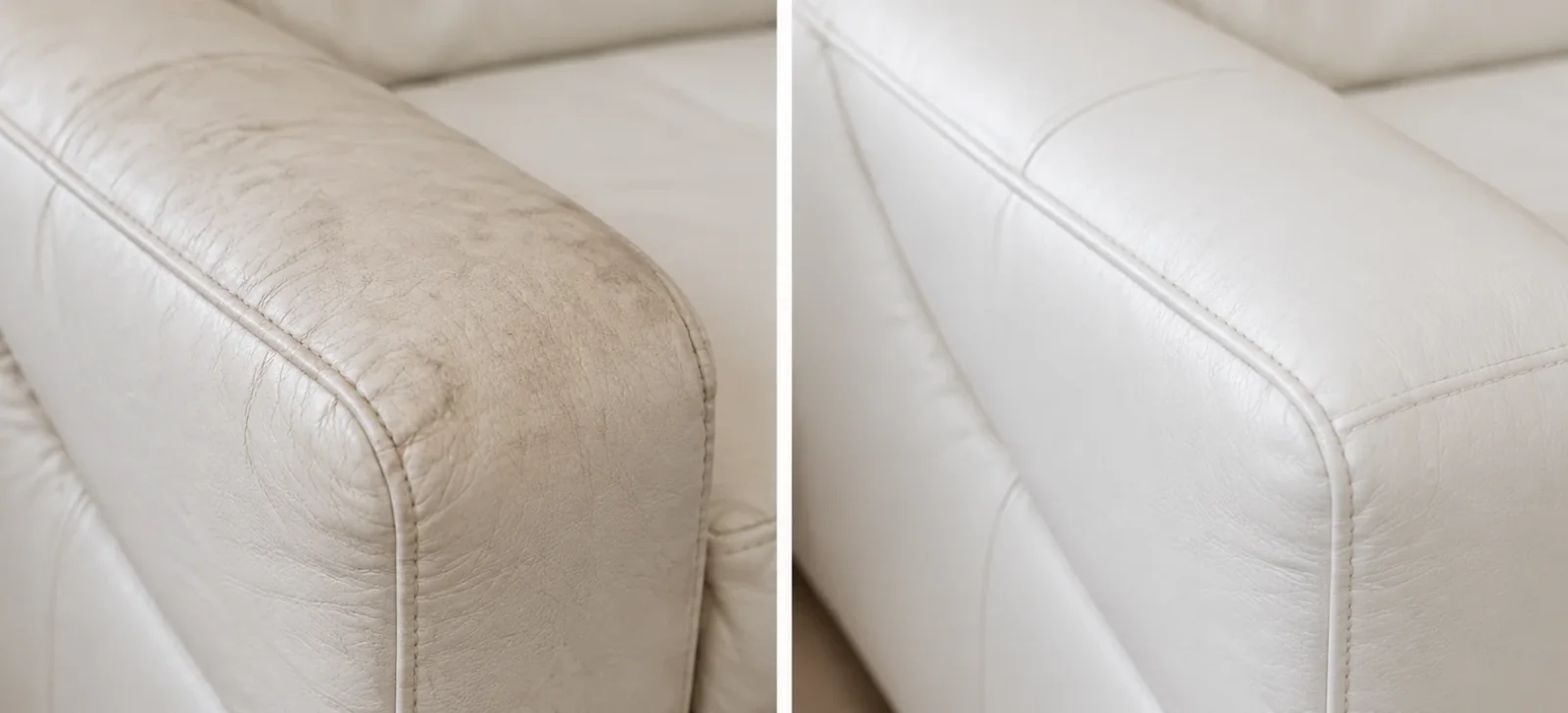 Dry leather before and after conditioning