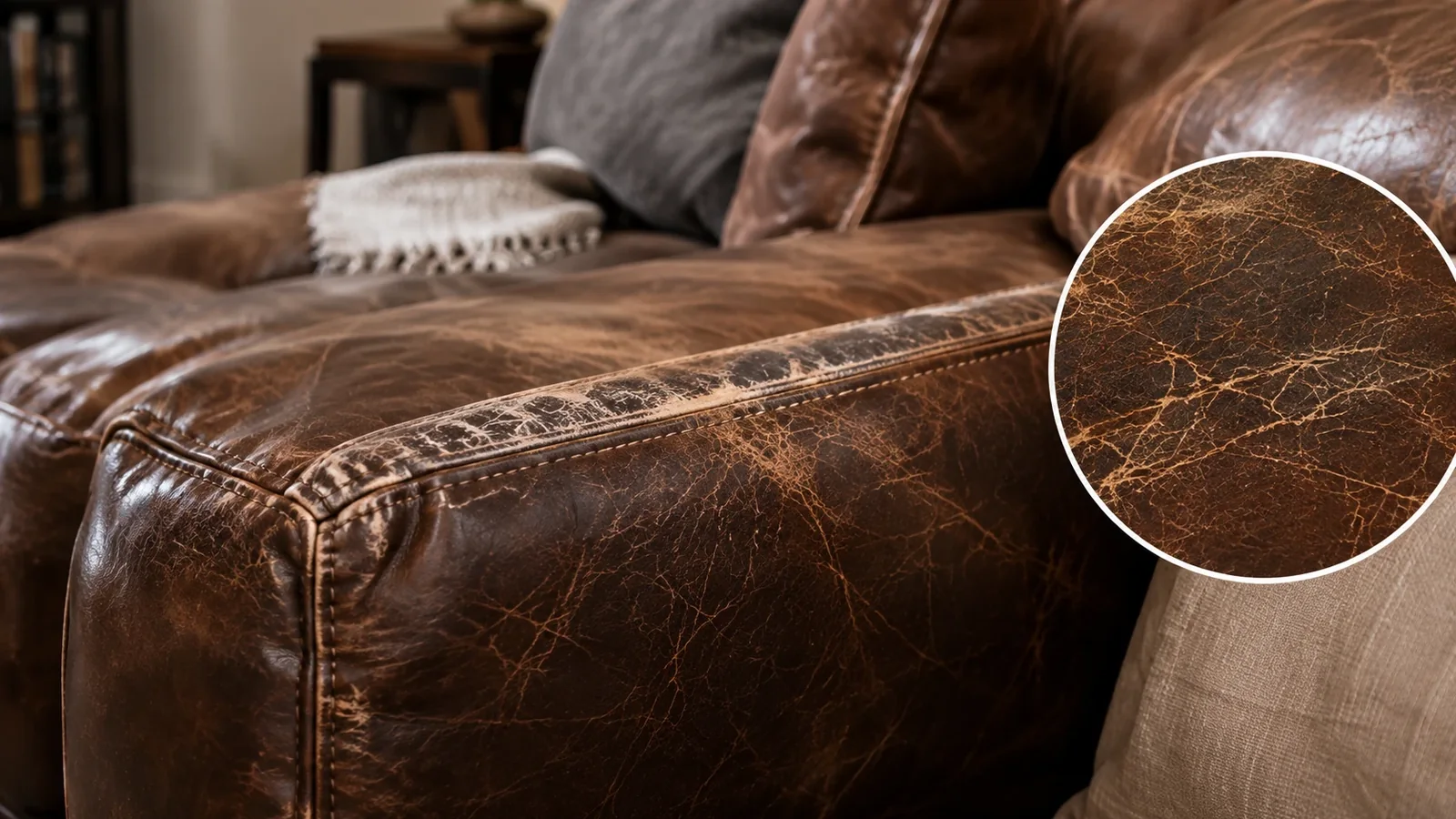 Conditioner soaking into cracked leather
