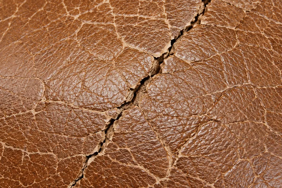 Dry, tight leather surface